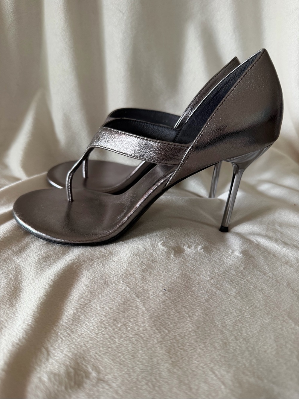 Jeffrey Campbell Metallic Bronze Open-Toe Heeled Thongs